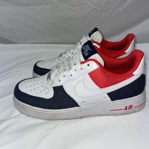 Nike Air Force 1 White and Navy Sneakers